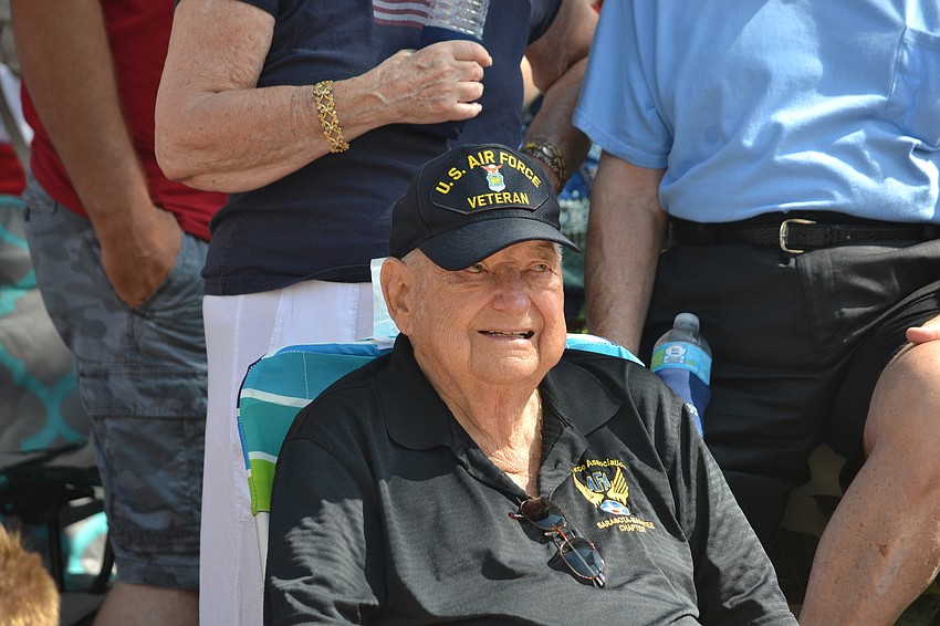 Howard Copin, served in the Air Force, enjoys the Downtown Sarasota Memorial Day Parade.