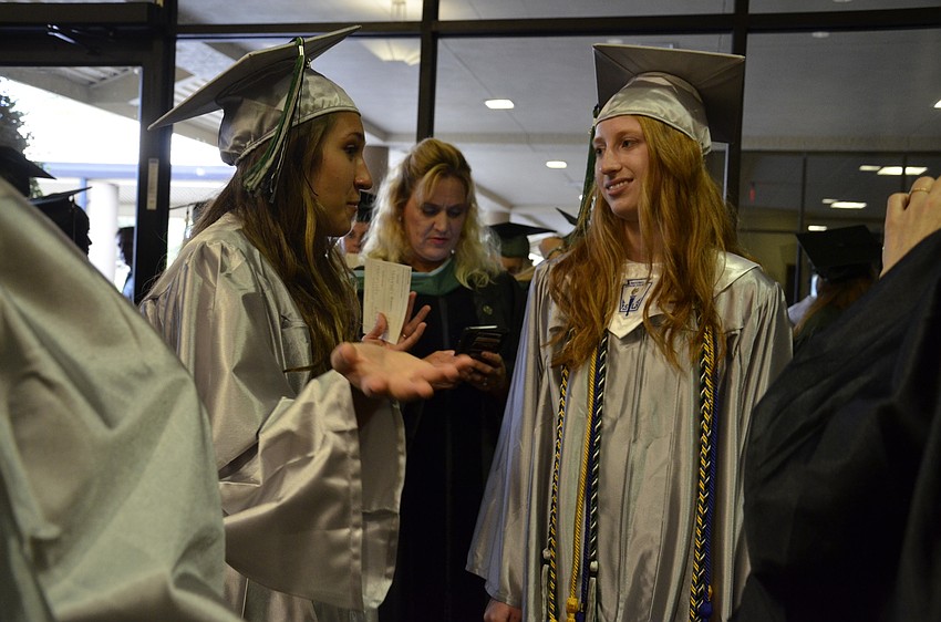Hannah Miller and Elliana Mortellaro said they were both nervous about walking across the stage.