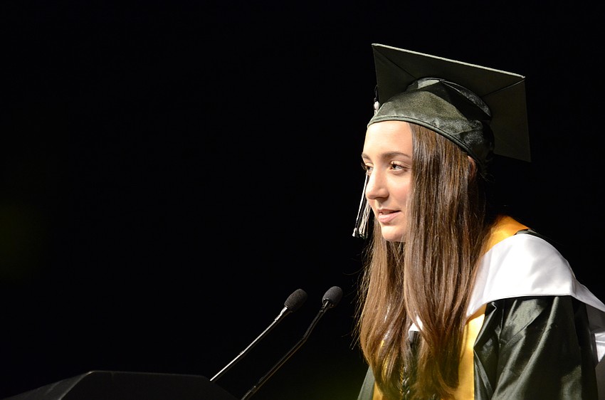 Sierra Camuto delivers the first senior speech.