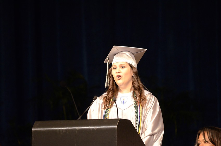 Jessica Zelitt spoke at graduation about being diagnosed with leukemia as a child and how it encouraged her to 