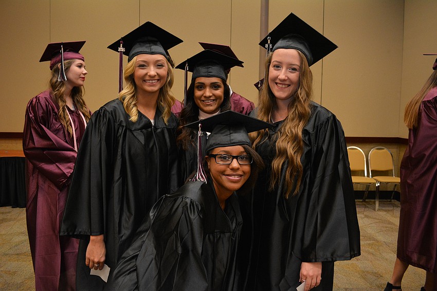 Cierra Dorsey, front center, is joined by Alexsa Dietrich, Vanessa De La Torre and Kaylyn Comer, left to right.