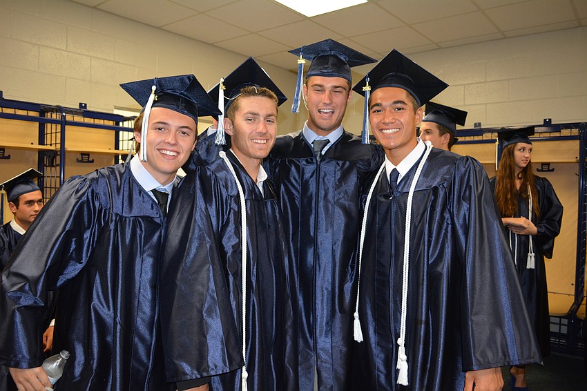 Trenton Radigan, Ben Martin, Cooper Newlin and Owen Han were relaxed as the ceremony approached.