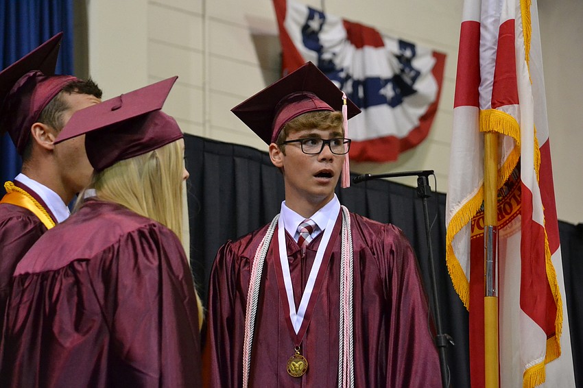 Canaan Frizzell performs with the Alma Mater with the Riverview High School Choir.