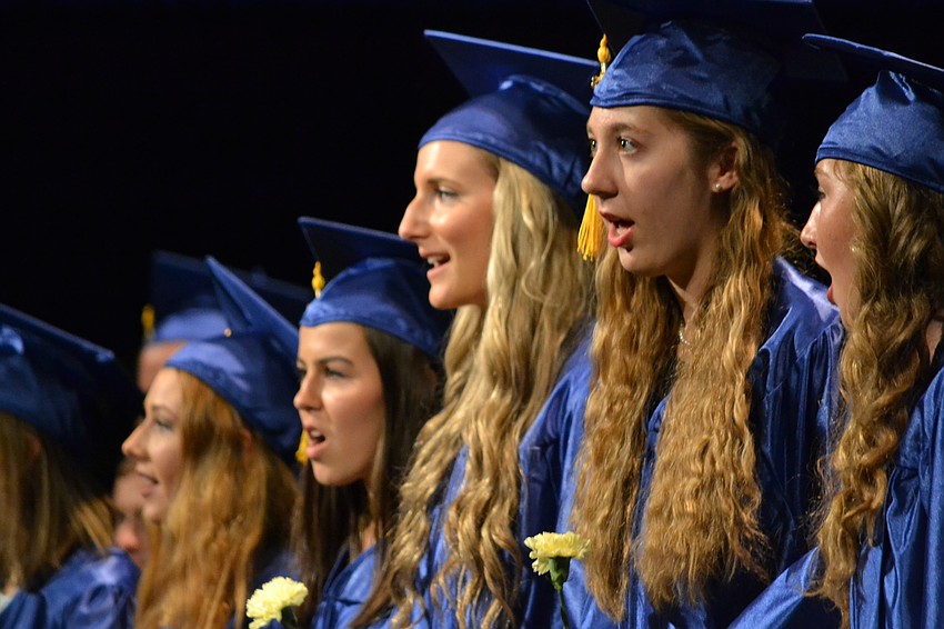 To start the commencement ceremony members of the Pine View Choral performed the national anthem.