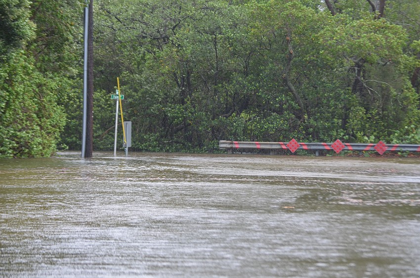 The streets behind Whitney Beach Plaza were unaccessible during Tropical Storm Colin.