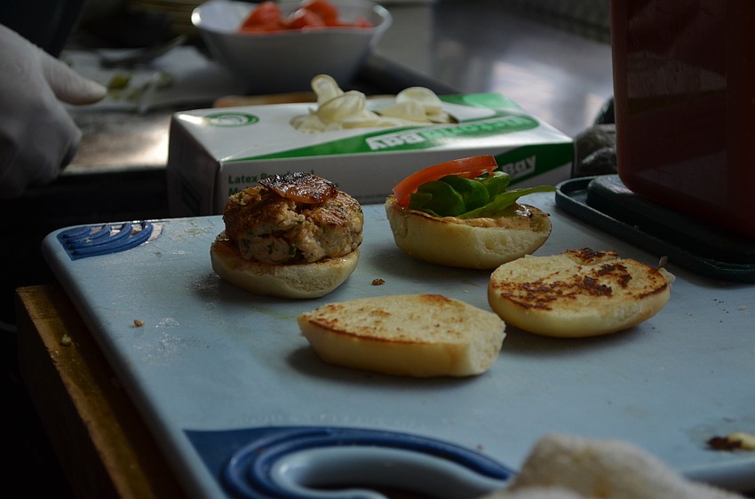 The first dish of the evening was chipotle chicken sliders, paired with a Swamphead Midnight Oil stout.