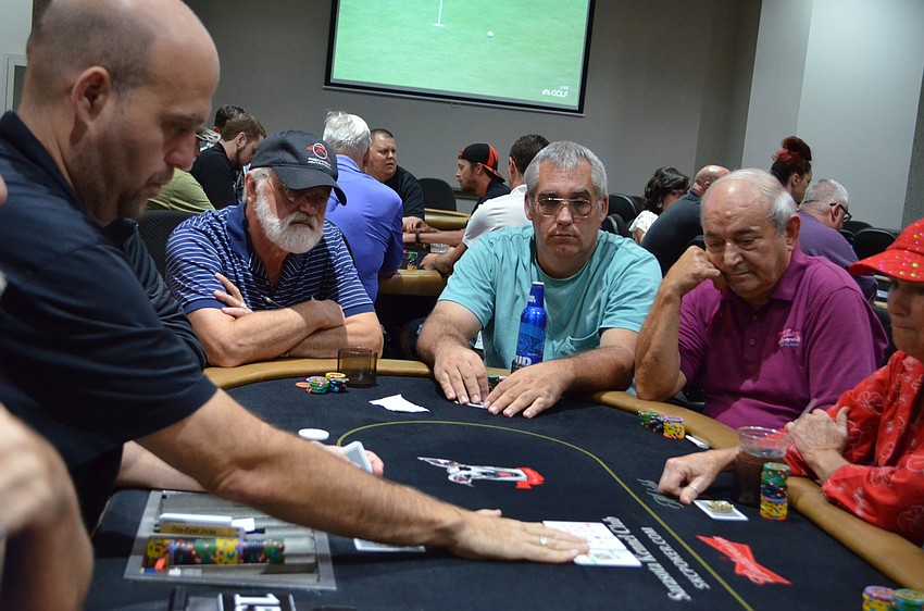 Chamber members and guests tested their luck with games of Texas Hold'em poker.