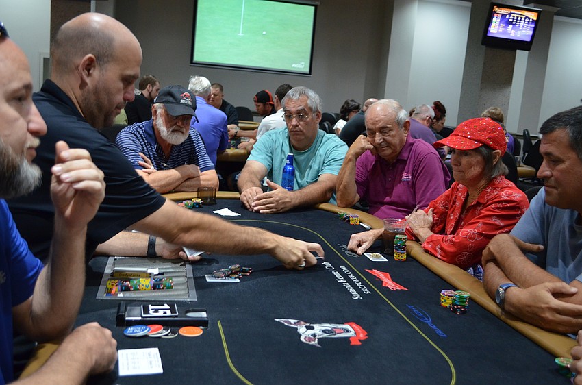 Chamber members and guests tested their luck with games of Texas Hold'em poker.