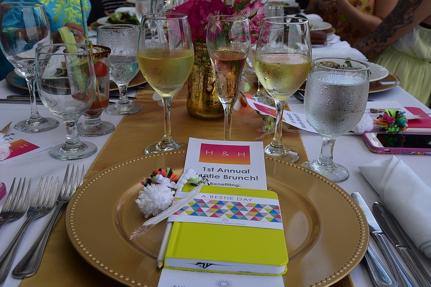 The table settings at the Bestie Brunch.