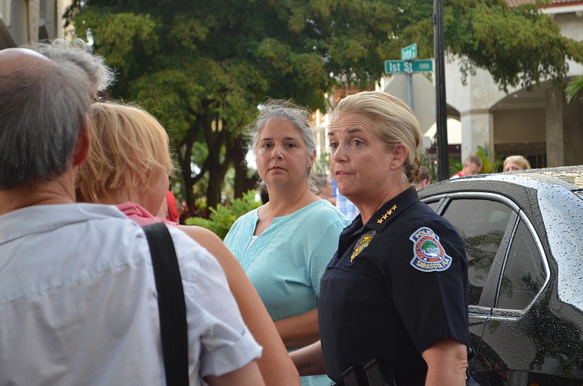 Sarasota Chief of Police Bernadette DiPino was present to make sure members of the community felt safe in attending the vigil.