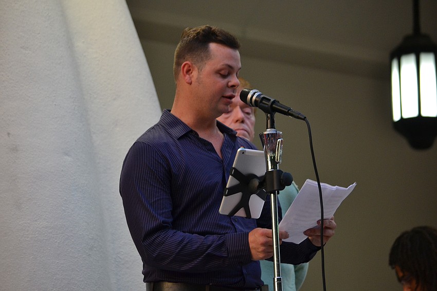 Long-time friend of Eddie Sotomayor, Jonathan Hall spoke on behalf of his family during the vigil.