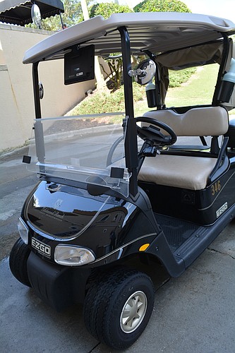 Black carts are reserved for members who lease them and can take them home.