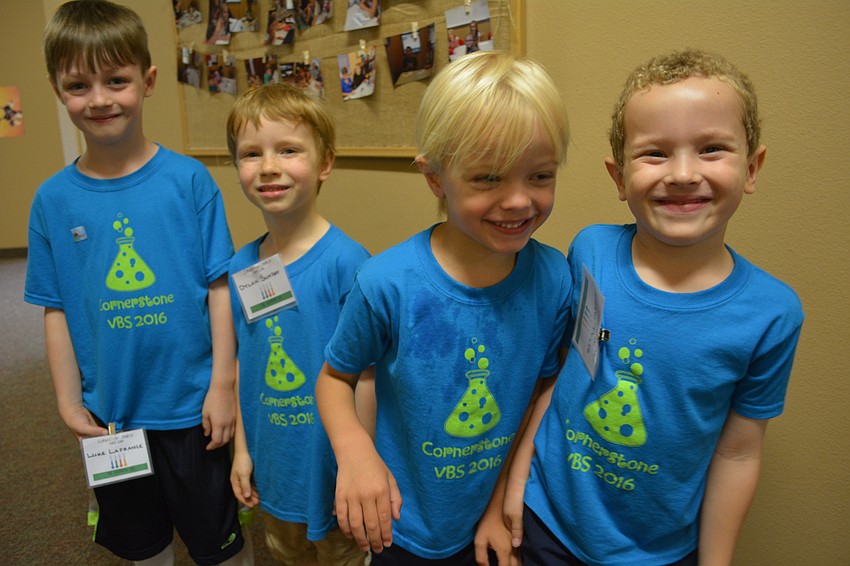 Luke Lafrance, Dylan Sunday, Cash Wood and Drew Tyler are all smiles.