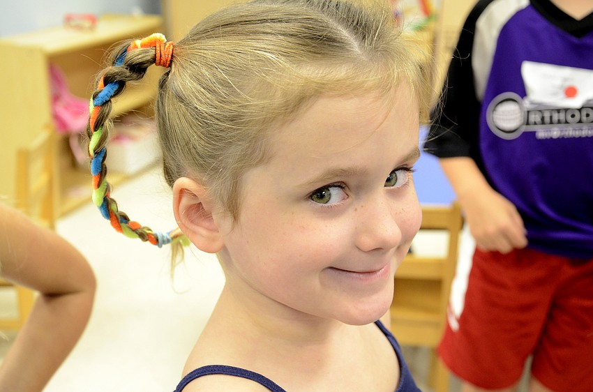 Avery Ruffing decorated her hair for crazy hair day at VBS.