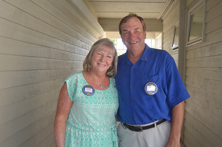 Outgoing President Carol Erker and incoming President Jack Rozance