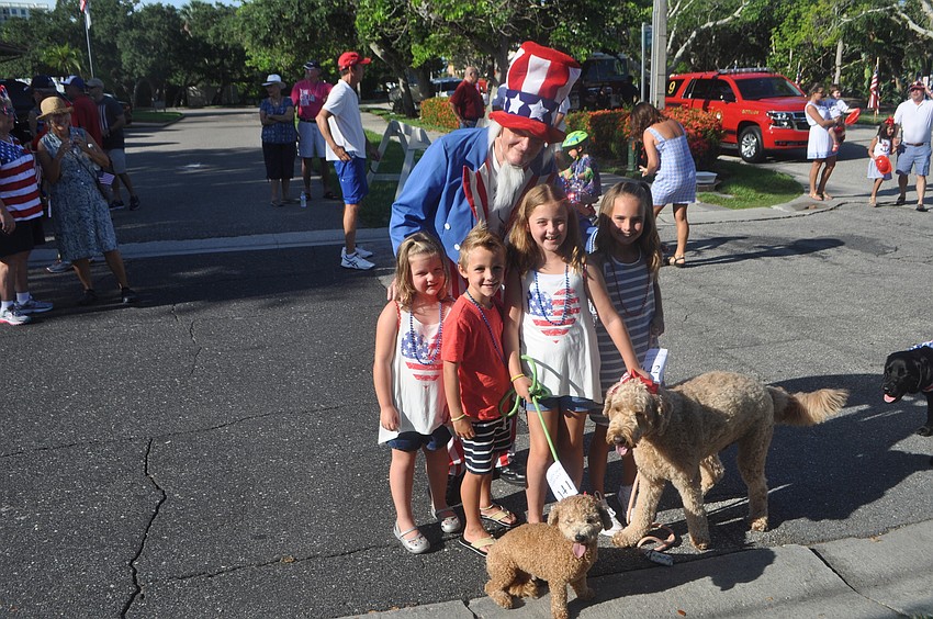 Ella Dryer, 5 with friend Macklyn 6, sister Eva, 10 and friend Callie Higgins, 9