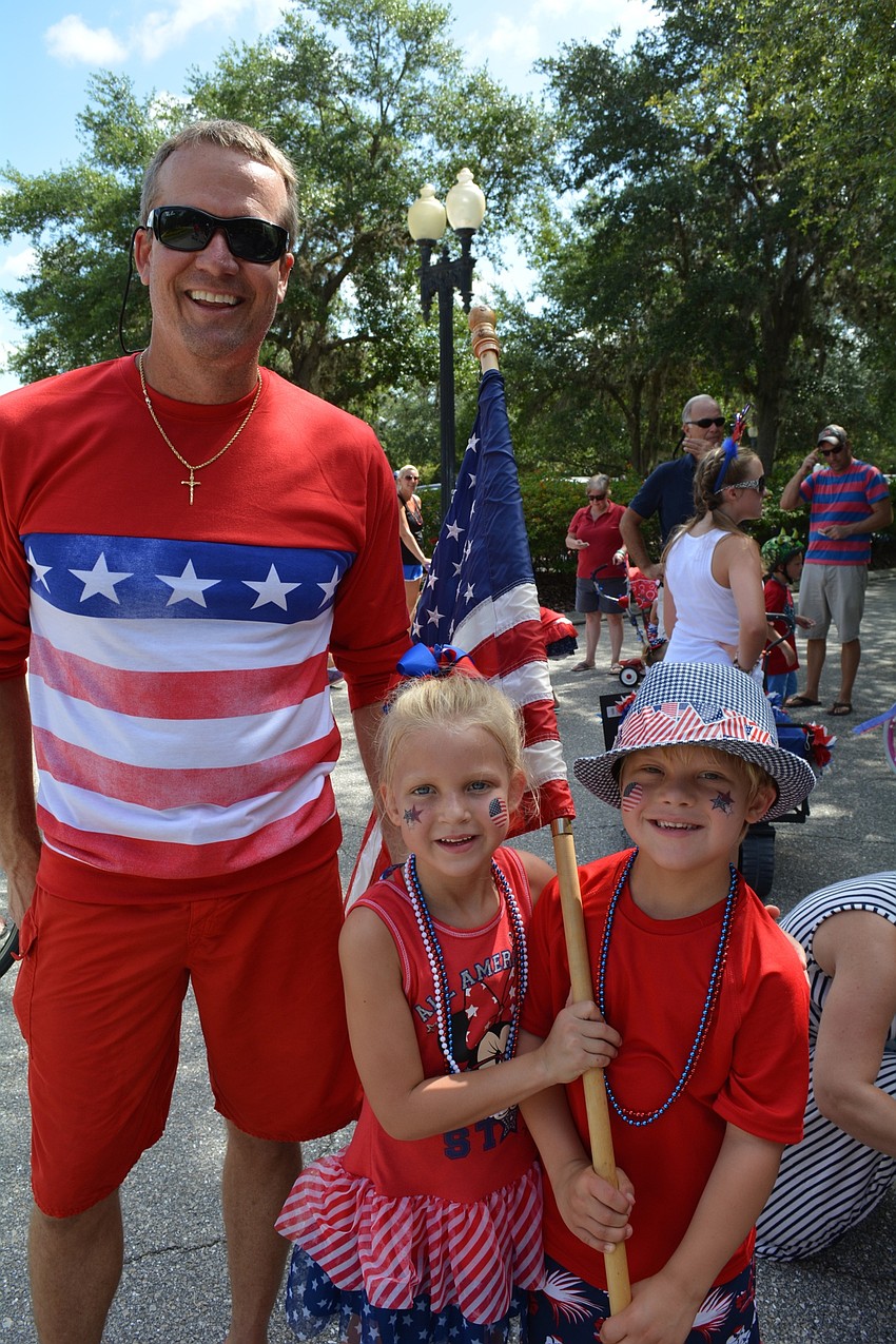 Randy, Gracie and Cameron Cody led the parade.