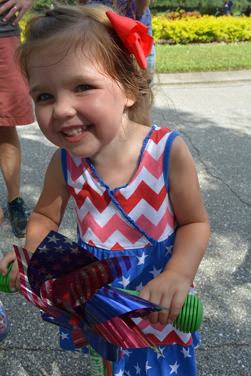 Claire Greathouse, 9, rode alongside her brother, Owen, 5, not pictured.