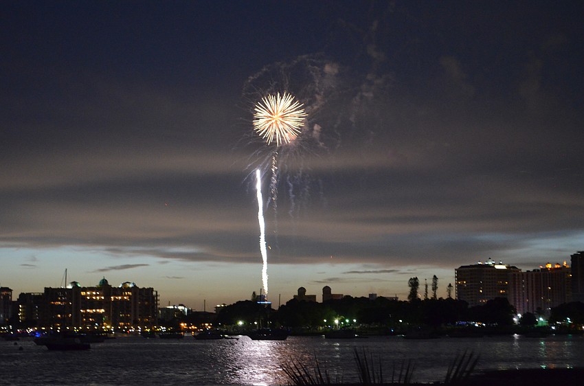 Guests at the All-American BBQ at Marie Selby Botanical Gardens ended the evening with the fireworks display over Sarasota Bay.