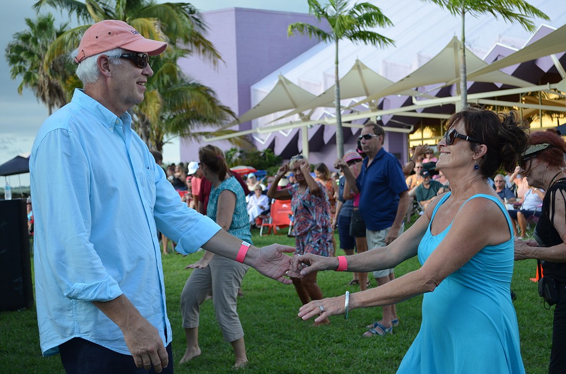 File photo. Mark and Annette Gabrick groove to "What is hip?" during a Friday Fest in September.