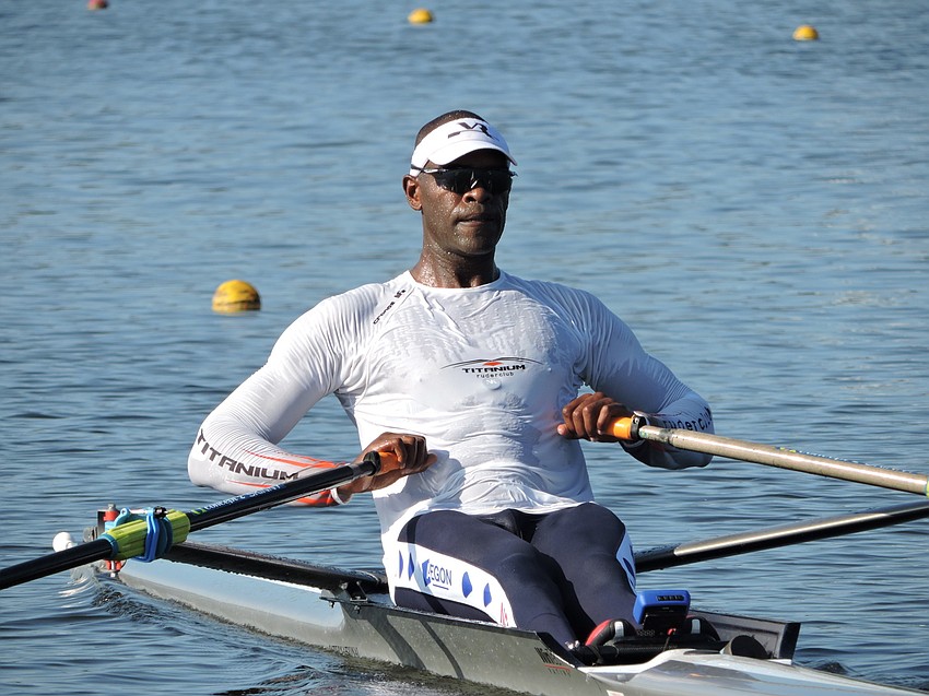 Angel Fournier Rodriguez, who was the silver medalist at the 2013 World Championships in single sculls, prepares at Benderson Park for his third Olympic Games.