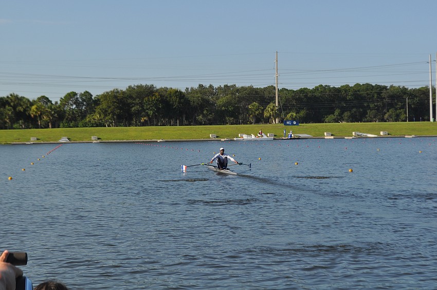 Angel Fournier Rodriguez powers through a workout at Nathan Benderson Park. He said he is more prepared physically and mentally for his third shot at the Olympics coming up in August.