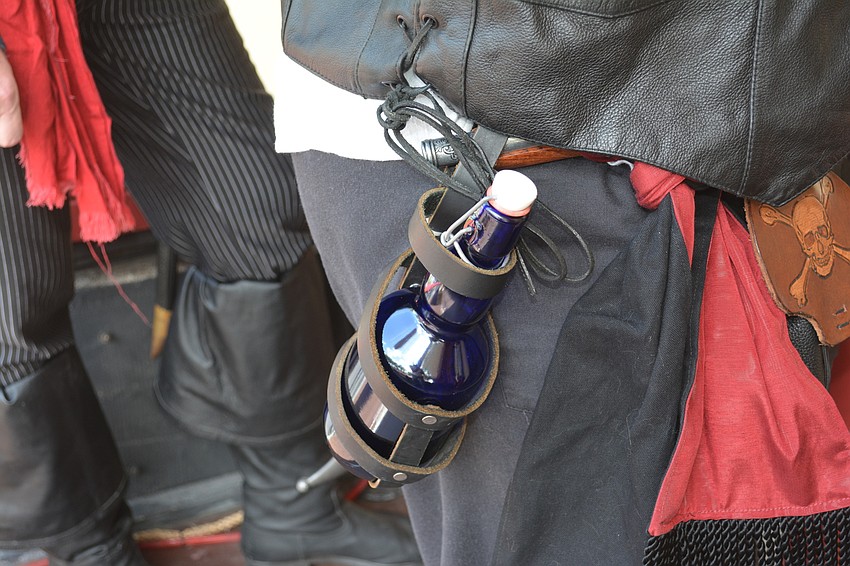 What pirate, or privateer, doesn't have a bottle of rum handy?