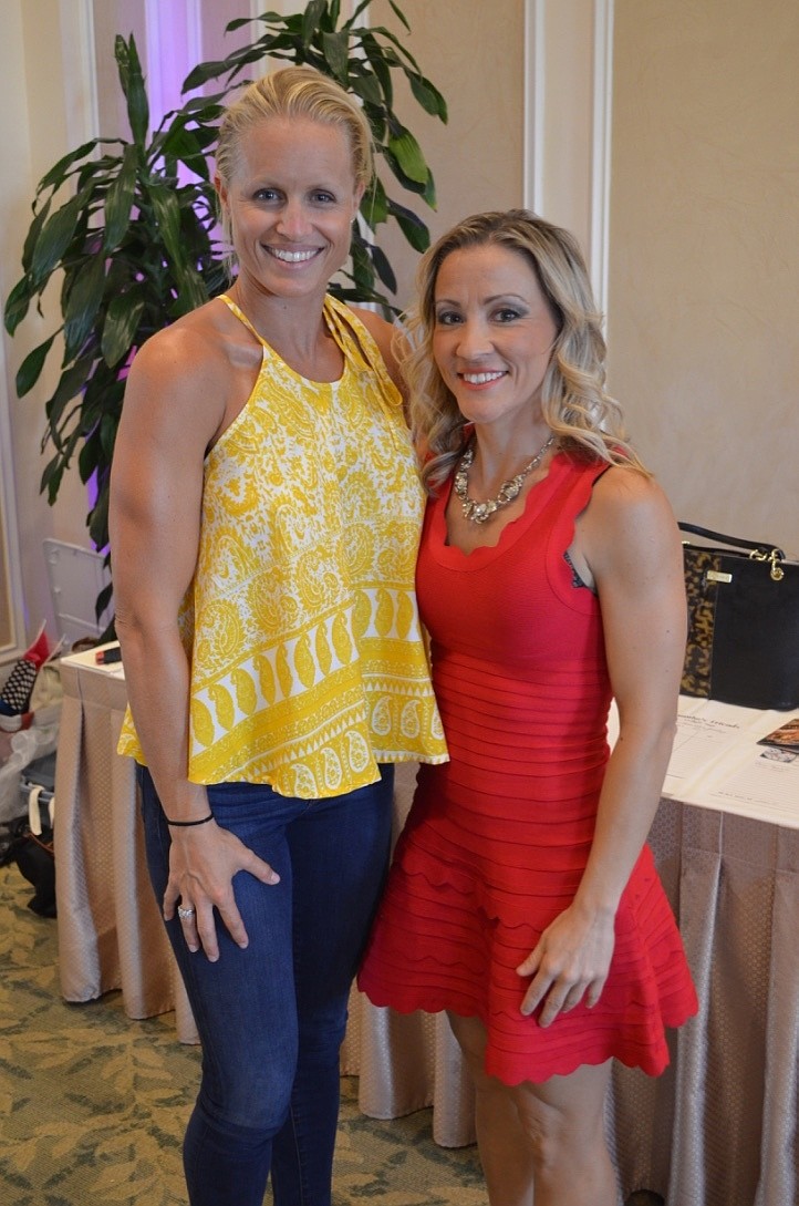 Fashion show models Kelli Jaco and Amy Tanaka.