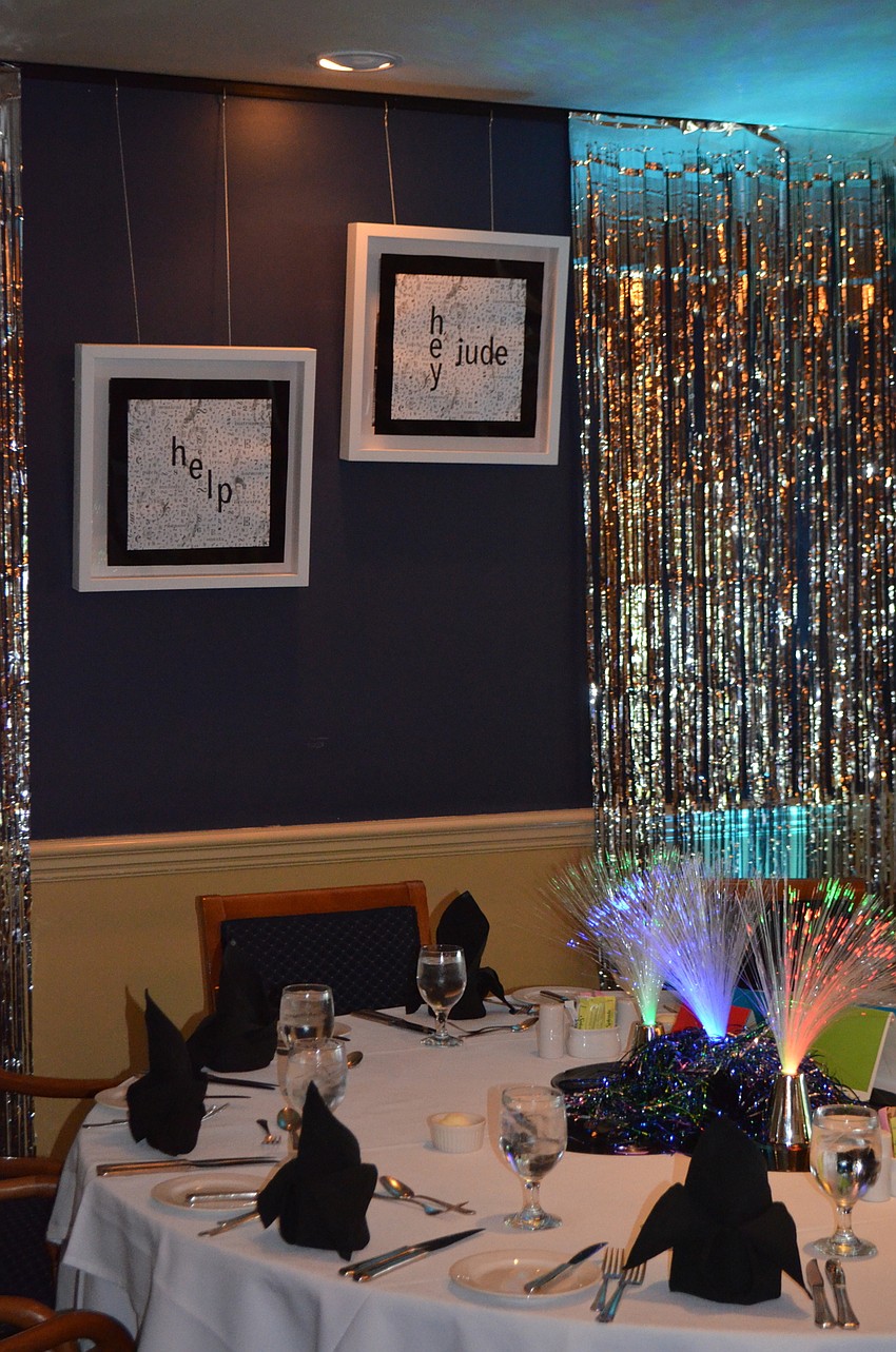 Beatle- themed decorations lined the walls of the dining room