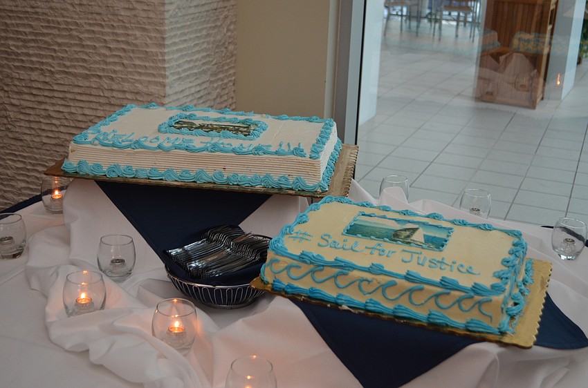 Guests enjoyed cake following dinner and the presentation on SailFuture