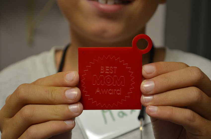 Max Fischer made a keychain he plans to give as a birthday gift to his mother.