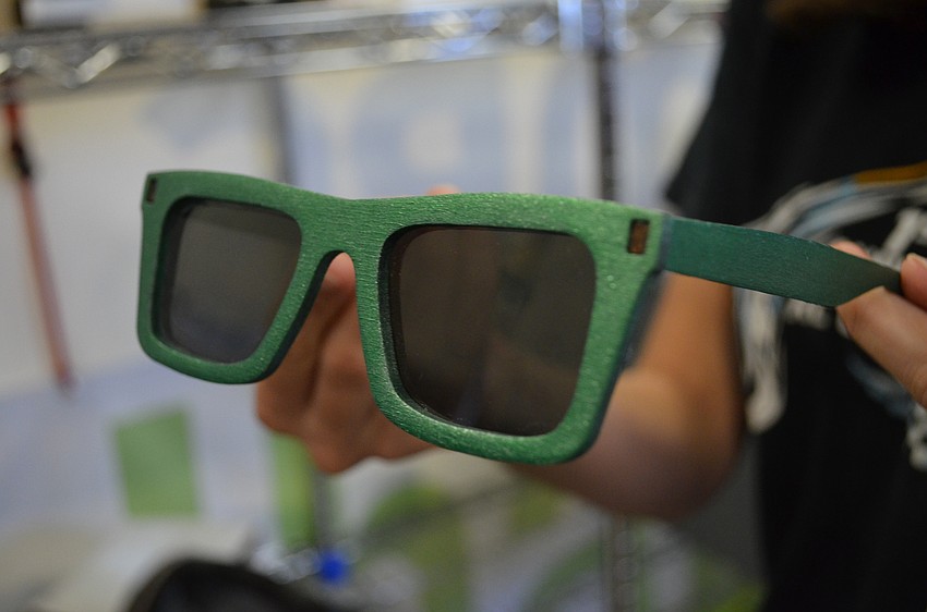 One of the designs for the wooden sunglasses that campers can build.