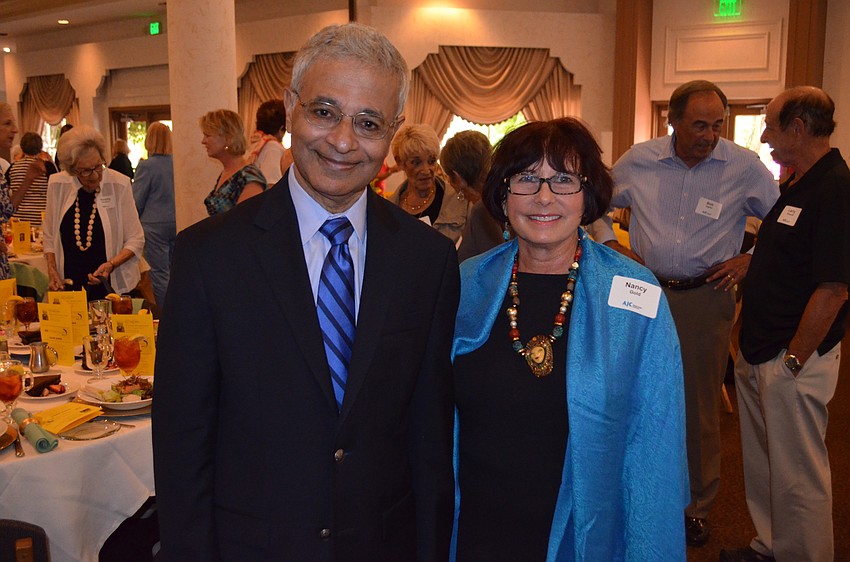 Keynote Speaker and AJC Associate Director of International Affairs Aaron Jacob with Nancy Gold.