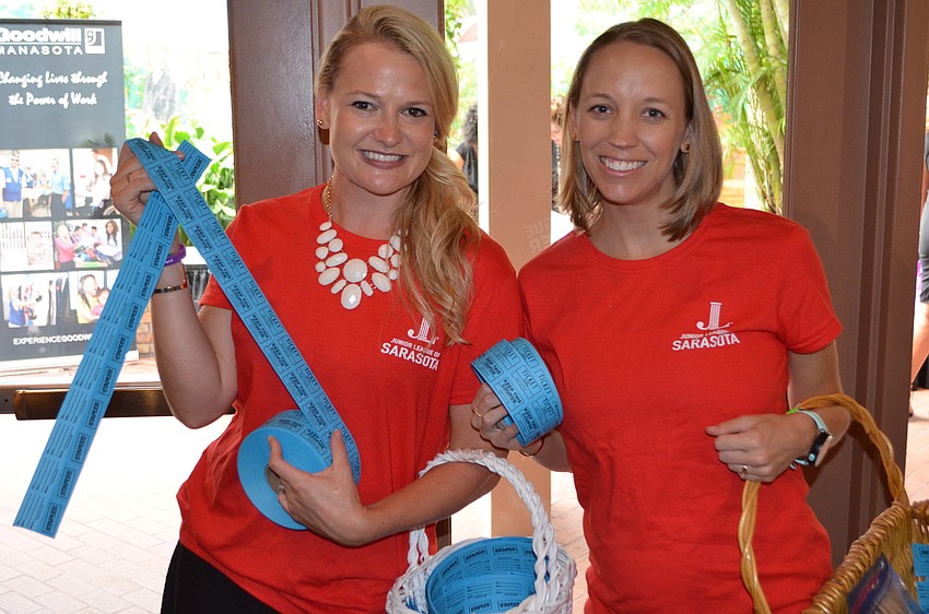 Junior League volunteers Raeanna Kalkert and Corey Talbot.