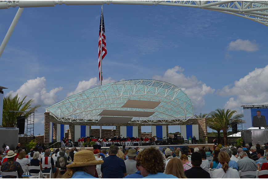 File photo. Patriot Plaza welcomes crowds during the June 2014 dedication ceremony.