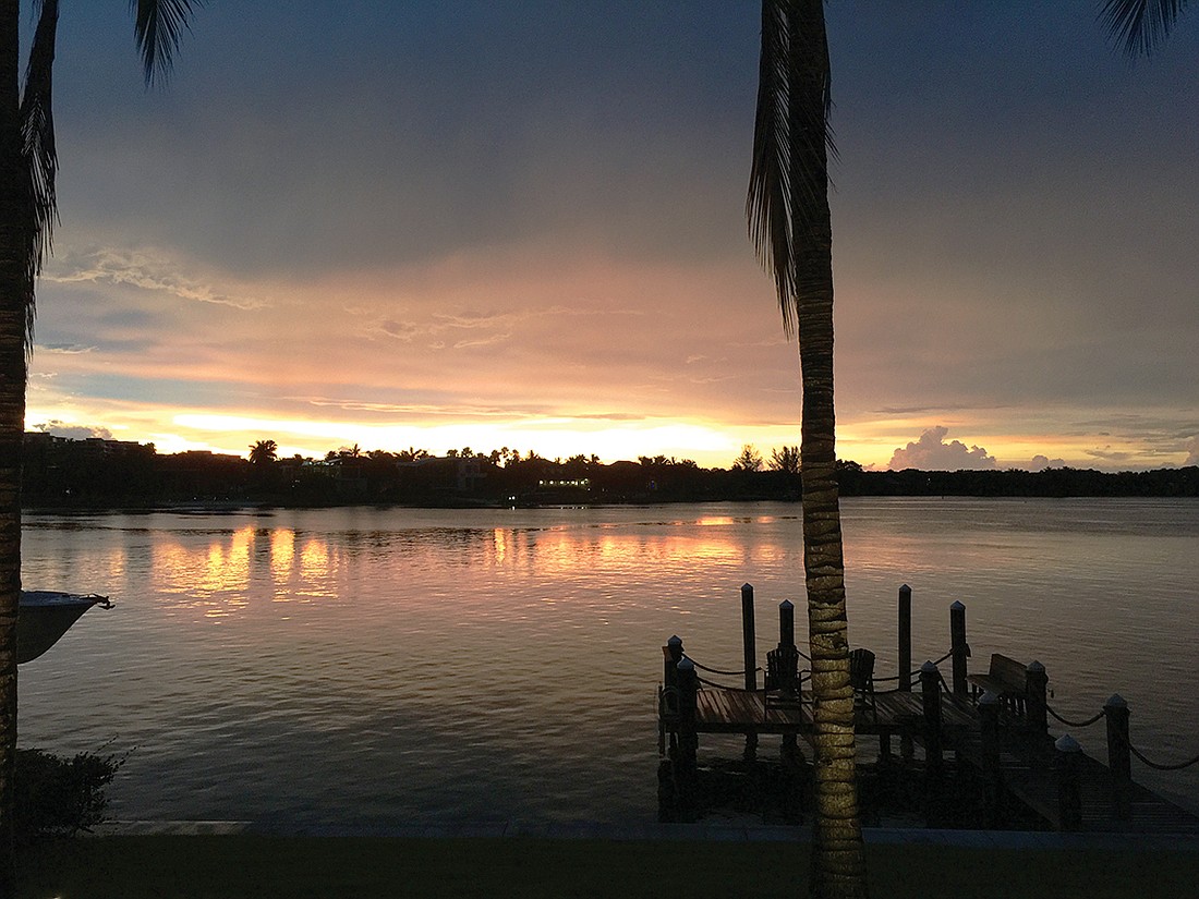 Jon Boscia captured this shot of storm clouds rolling in at sunset on south Longboat Key.
