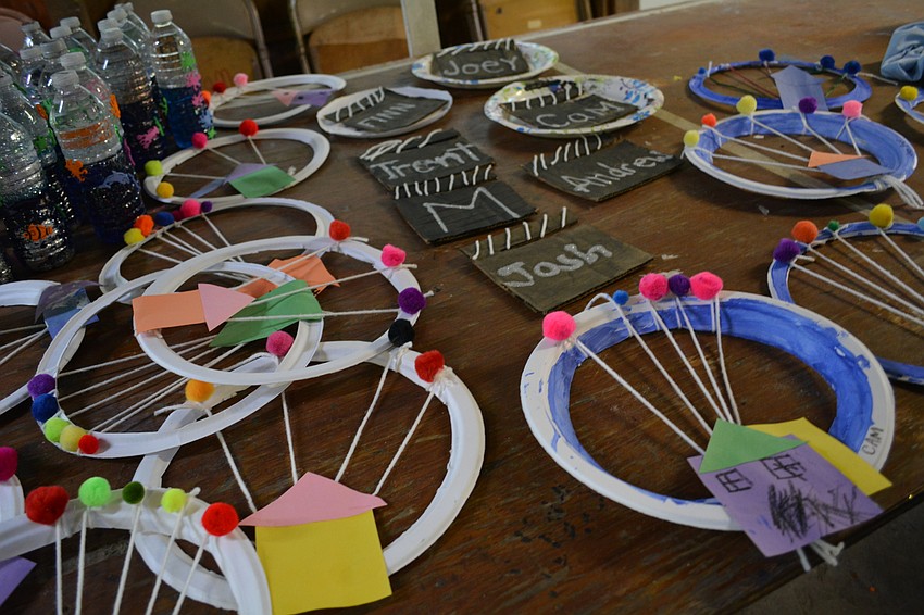 Campers made crafts, including these 