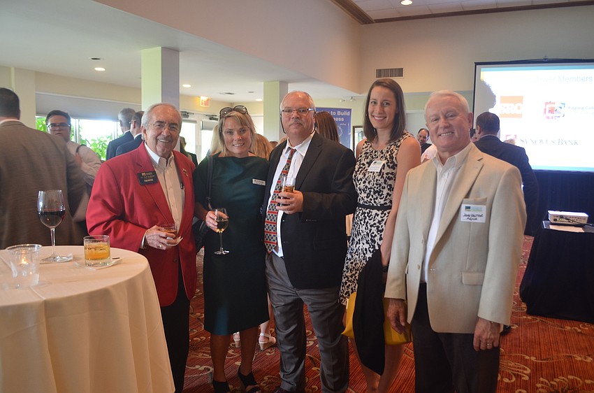 (from left to right) Sarasota Chamber of Commerce Board Member Bob Leibold,  Anya Keogh, Wathal Bush, Amanda Parrish and John Wojtyna