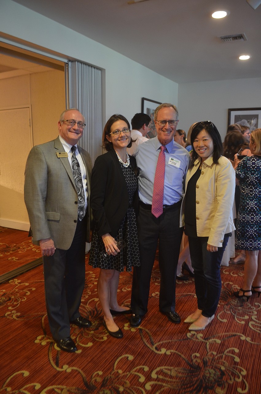 (from left to right) Sarasota Chamber of Commerce Controller Don Schleicher, Sarasota Chamber of Commerce Vice President of public Policy and Sarasota Tomorrow Institution Amy Tuck Farrington, Richard Webb and Lisl Liang