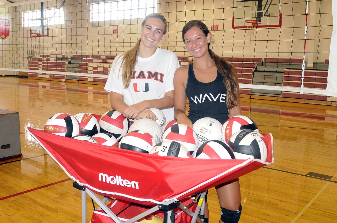 After spending the summer on the beach, Maddie McNally and Sophia Hebda are preparing to head back indoors to lead the Cardinal Mooney volleyball team this fall.