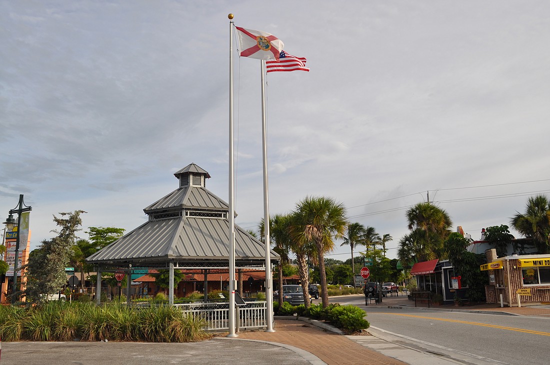 The Siesta Key Village gazebo is a popular spot for visitors to enjoy a respite between dinner or shopping, but some business owners fear a homeless presence in the gazebo may deter visitors.