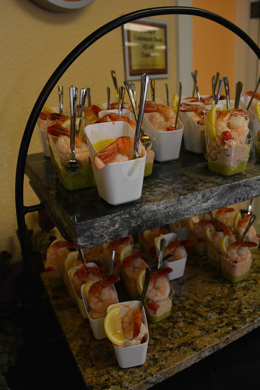 Renaissance on Ninth, the catering division of Meals on Wheels PLUS, provided snacks for guest. Appetizers included a shrimp and crabmeat  Louie salad, watermelon gazpacho and more.