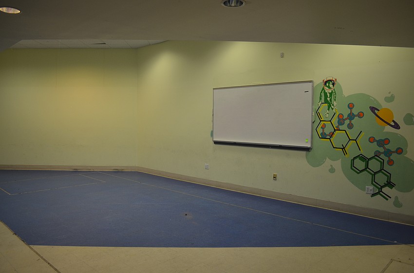 The classroom space in the building, though mostly empty, is another one of the more well-preserved areas.