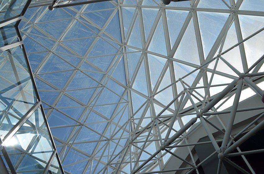 Leaks in the glass roof in the atrium are one of the biggest challenges the building is facing, city staff says.