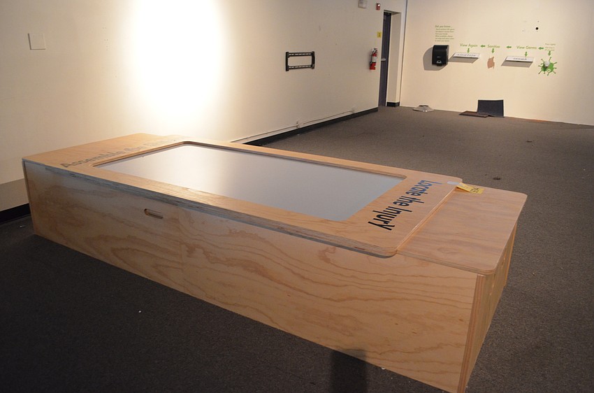 Another item left behind on the second floor still bears an auction tag.