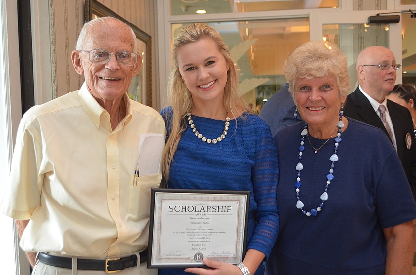 Weldon Frost, scholarship recipient Savannah McGee and Brenda Frost.