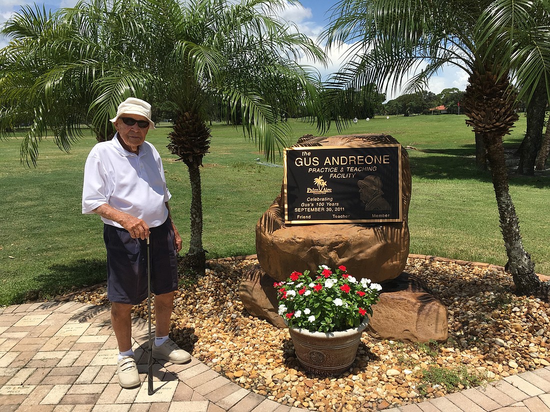 Palm Aire Country Club resident Gus Andreone, 104, was highlighted during a special tribute to the PGA of America prior to the PGA Championship July 30. Andreone is the organization's oldest living member.