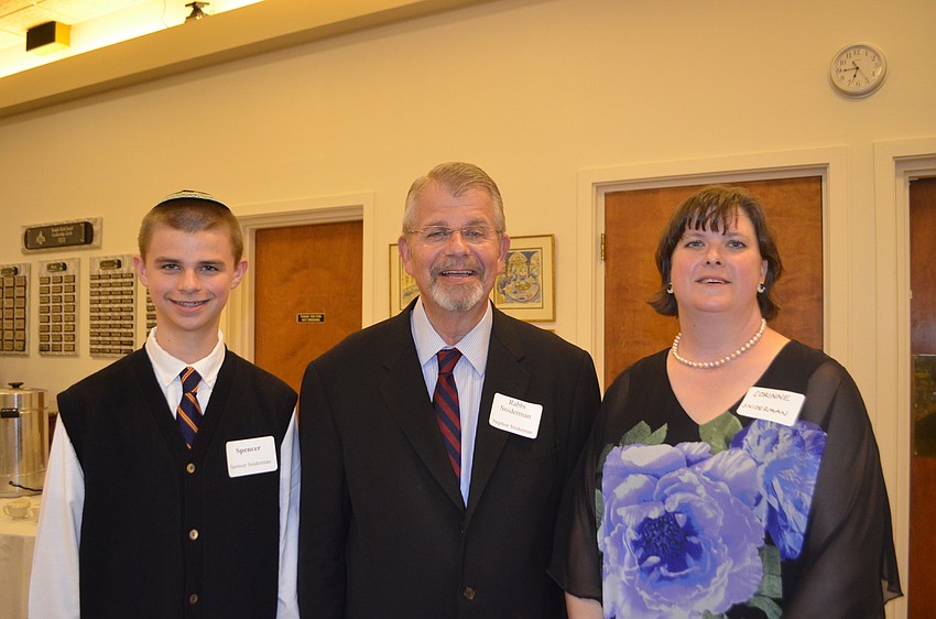 Spencer, 13, Rabbi Stephen Sniderman and Corinne Sniderman