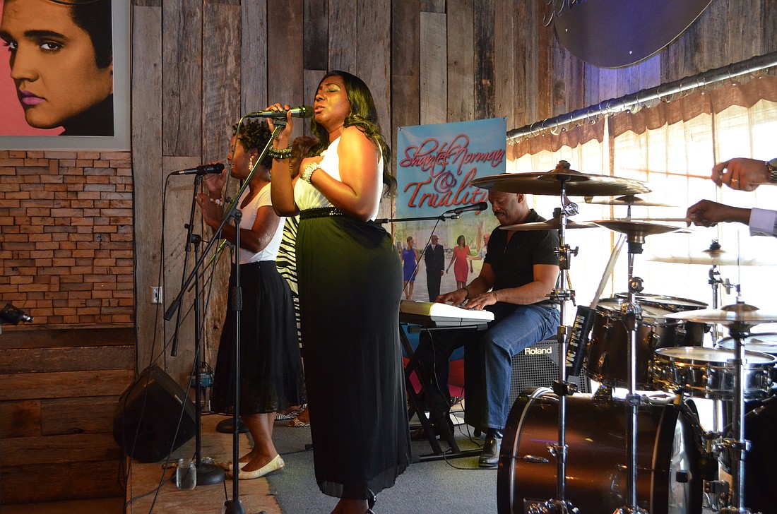 Shemeeka Murrell gets a little emotional during Truality's gospel brunch performance on July 24, 2016.