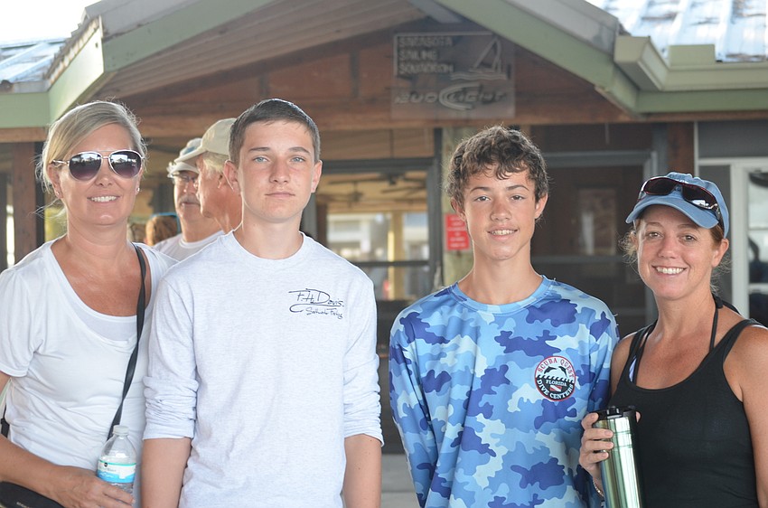 Heather Hurley, Carson Hurley, 14, Ben Hershfeld, 15, and Wendy Conn